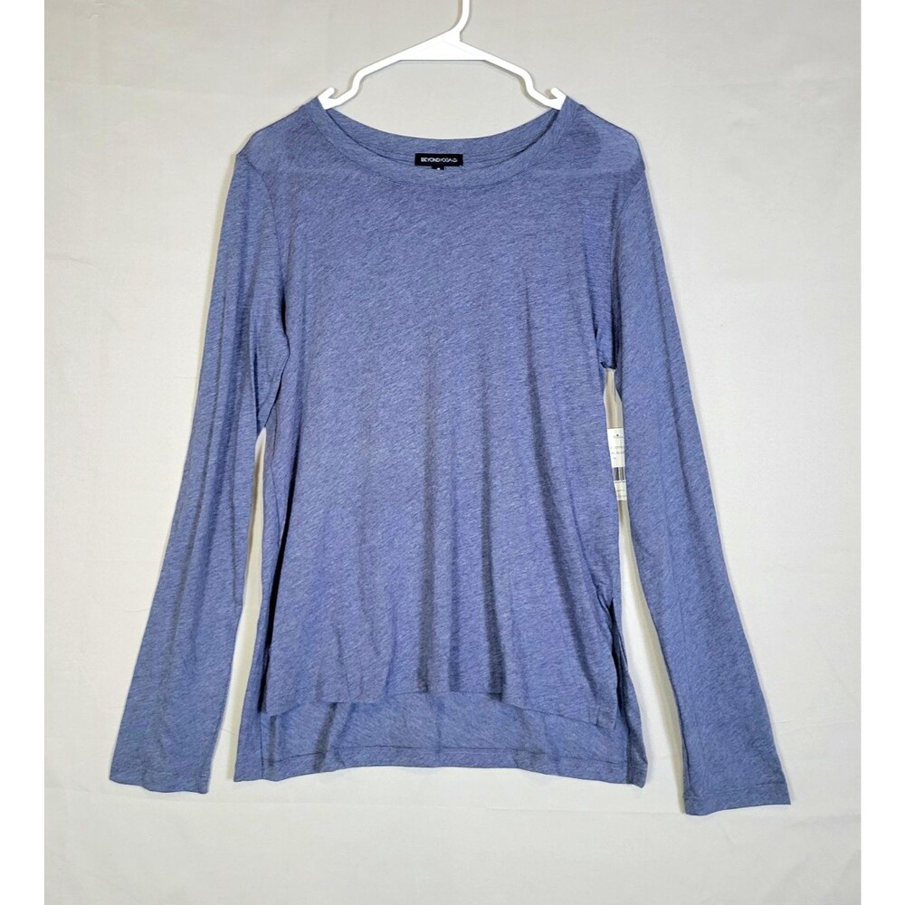 Beyond Yoga Women's Long Sleeve Crew Neck Cotton Blend Lightweight Blue M CP7617
